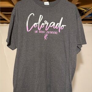 Gray Shirt with Pink Accents